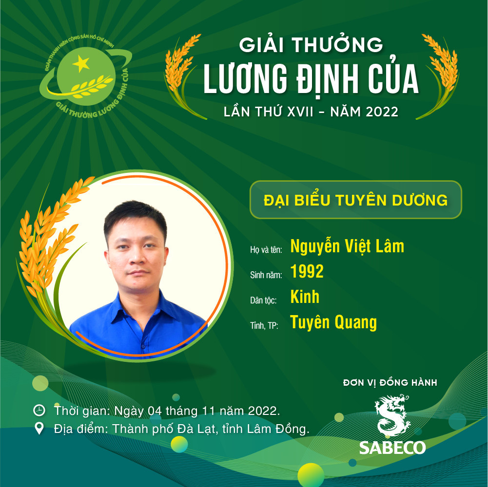 Đồng chí Nguyễn Việt Lâm vinh dự nhận giải thưởng Lương Định Của năm 2022