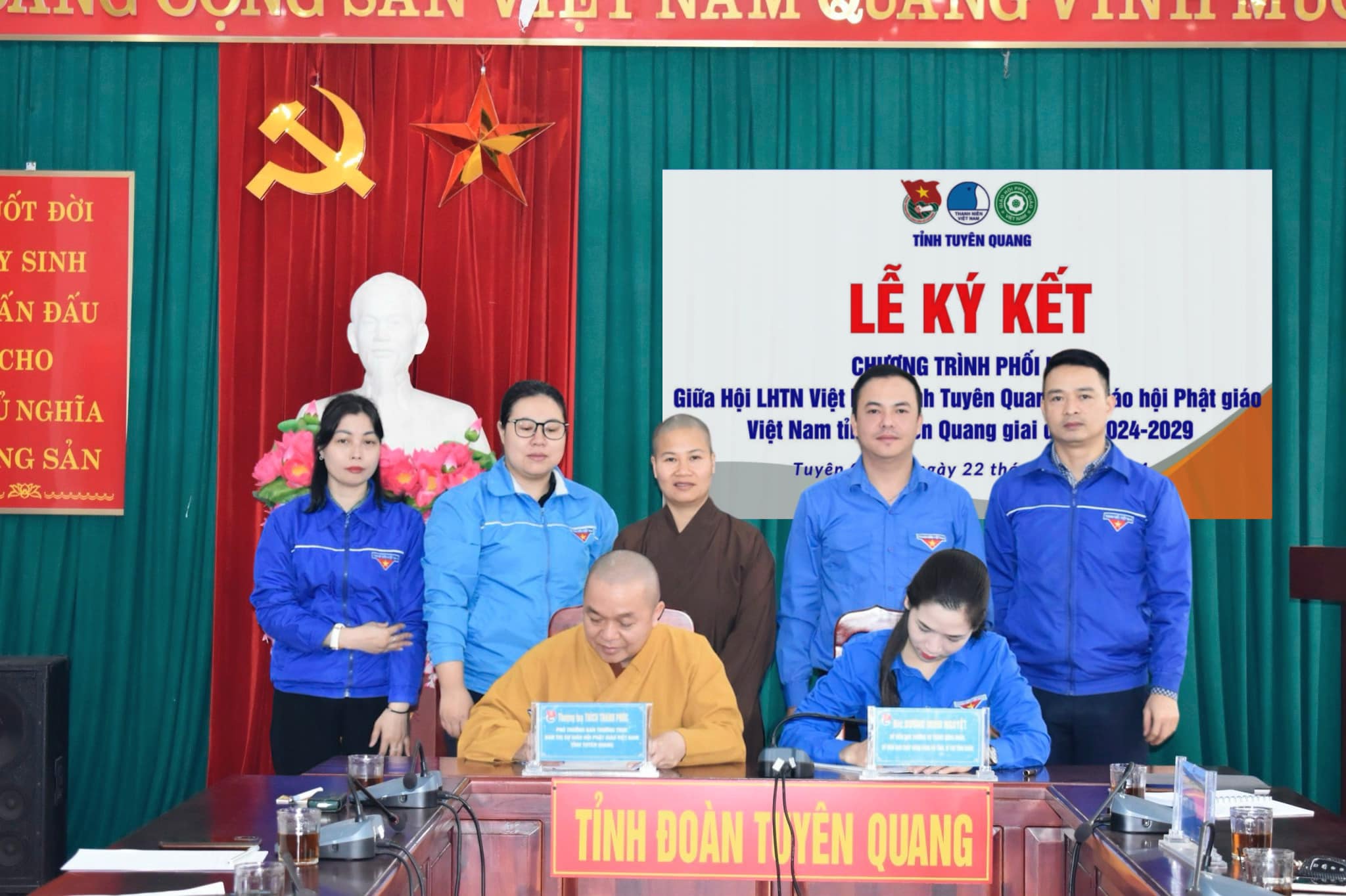 Tuyên Quang: Uỷ ban hội LHTN Việt Nam và Ban trị sự Giáo hội Phật Giáo Việt Nam tỉnh ký kết Chương trình phối hợp hoạt động, giai đoạn 2024-2029.